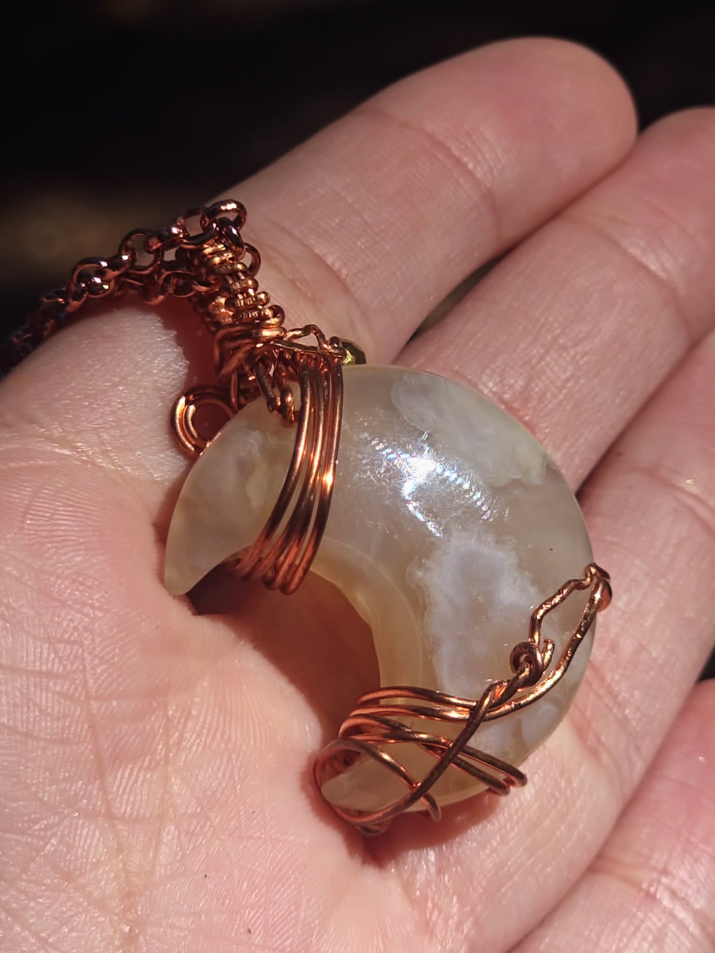 Cherry Blossom Agate Moon Wrap