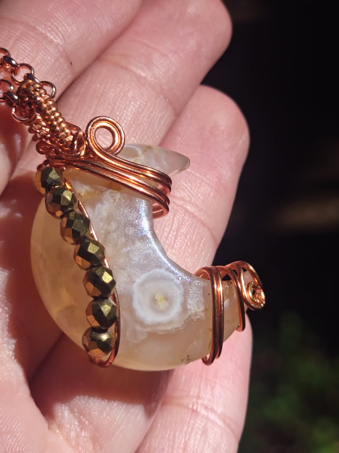 Cherry Blossom Agate Moon Wrap