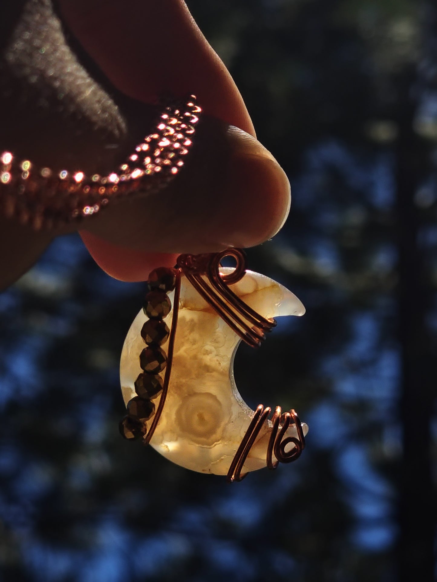 Cherry Blossom Agate Moon Wrap