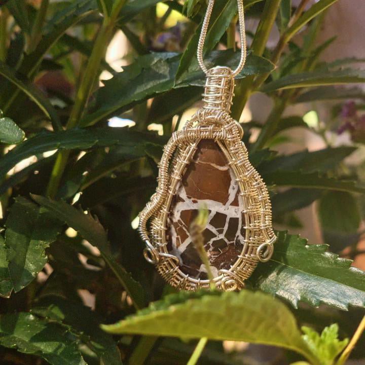 Black Septarian Cabochon Necklace