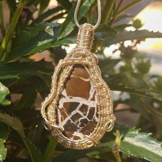 Black Septarian Cabochon Necklace
