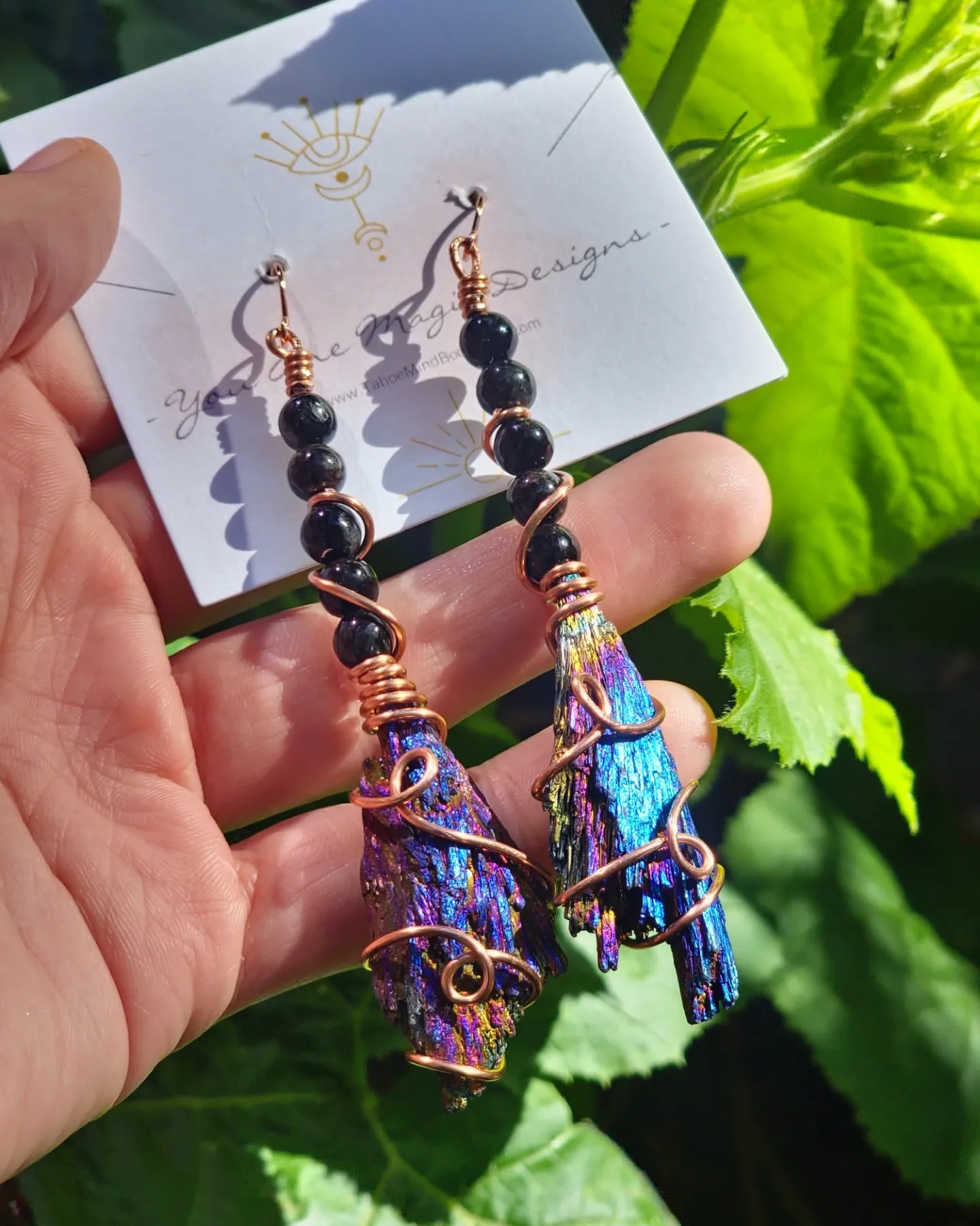 Raw Rainbow Kyanite Boomstick Earrings