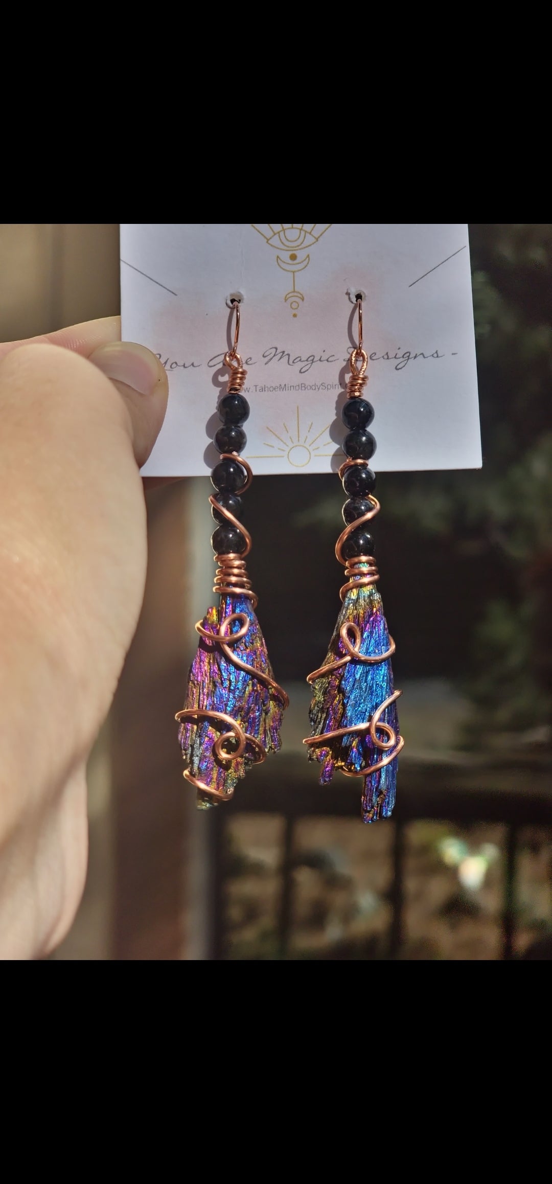 Raw Rainbow Kyanite Boomstick Earrings