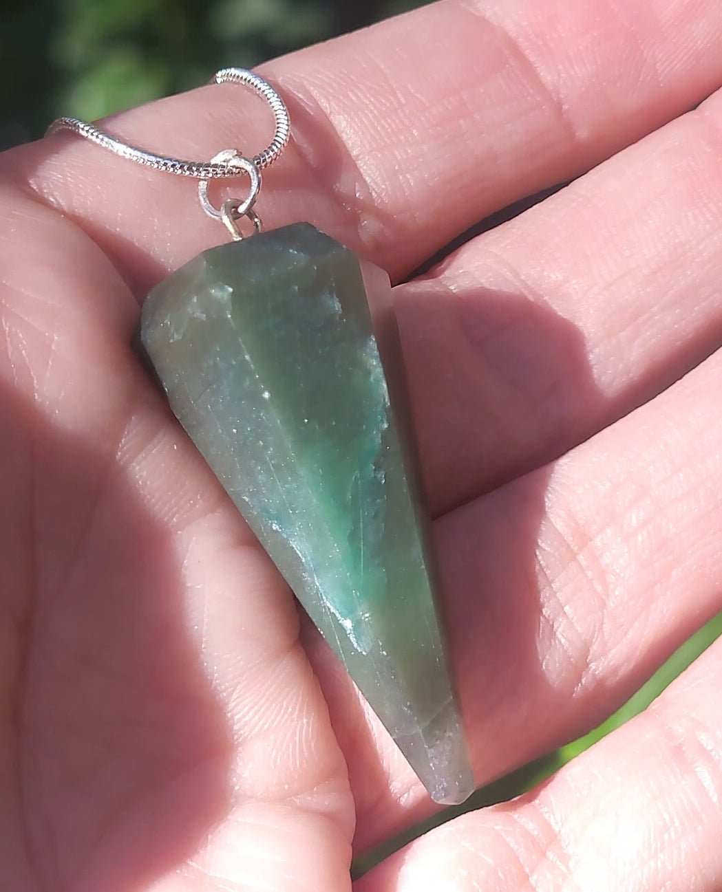 Grade AAA Adventurine Pendulum Point Necklace