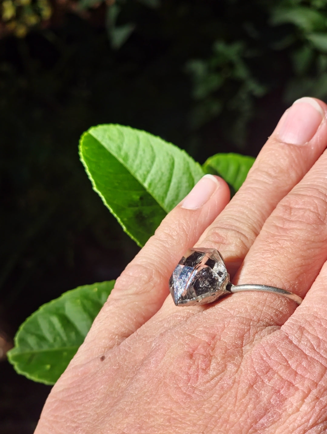 Grade AAA Smokey Quartz Hand Soldered Silver Ring