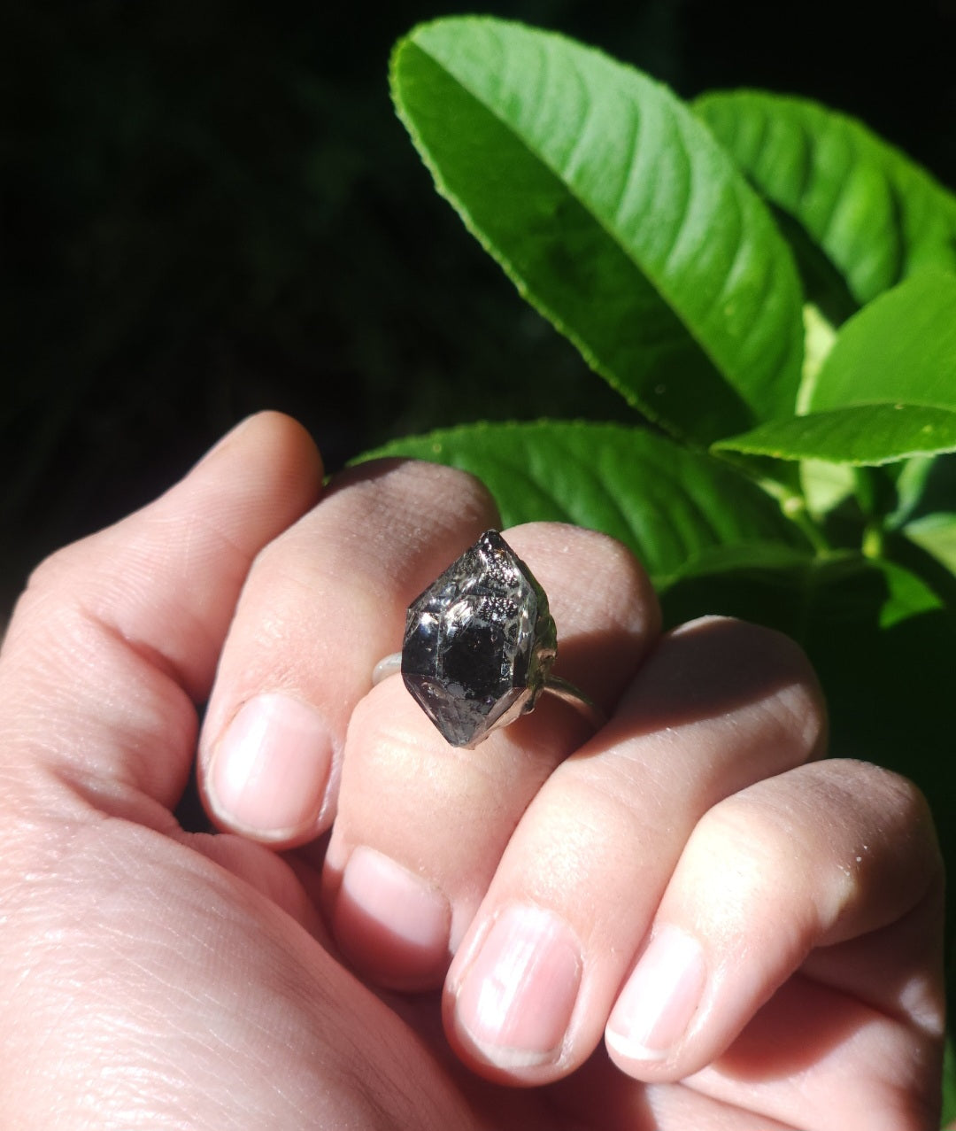 Grade AAA Smokey Quartz Hand Soldered Silver Ring
