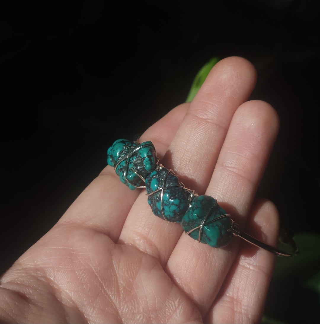 Wire Wrapped AAA Turquoise Bracelet