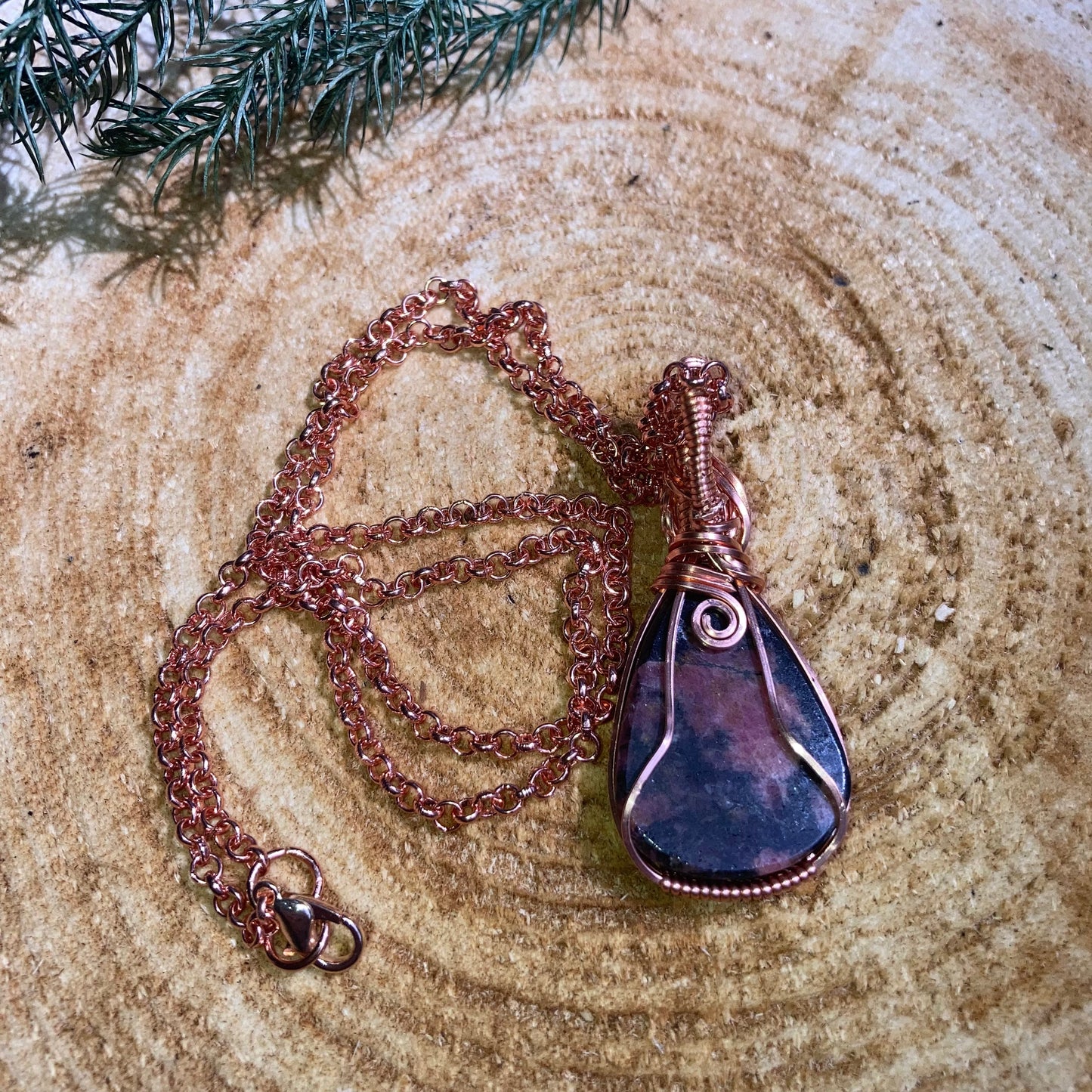 Rhodonite and Ethiopian Fire Opal Necklace