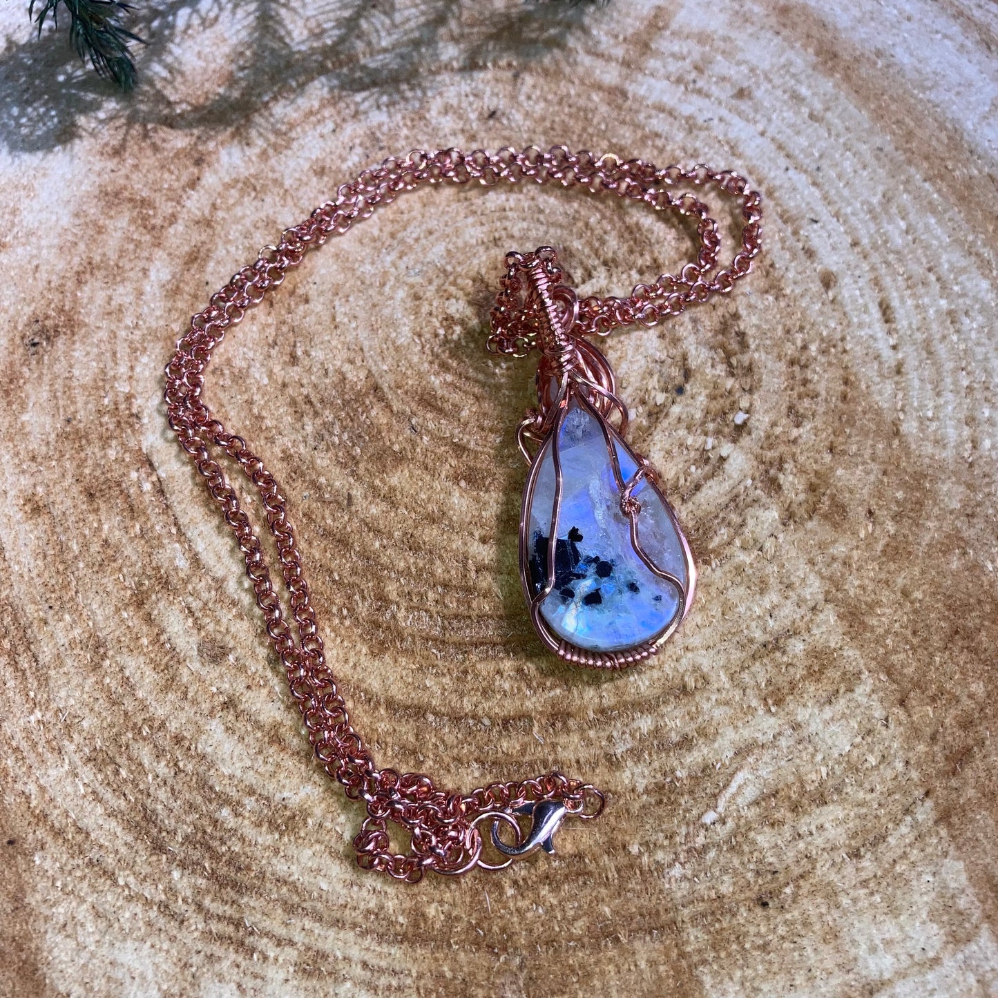 Double Rainbow Moonstone Necklace