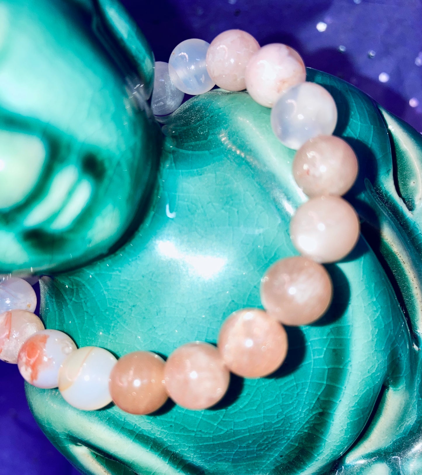 Sunstone Cherry Blossom Heart Bracelet