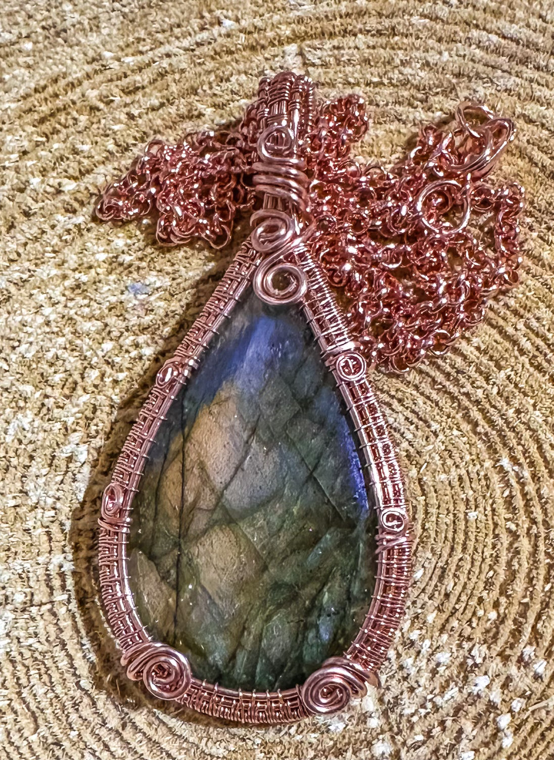 Golden Flash Labradorite Necklace