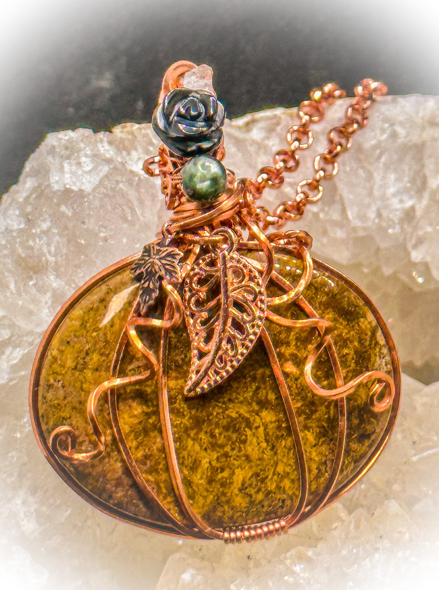 Bloodstone, Seraphanite, black obsidian necklace